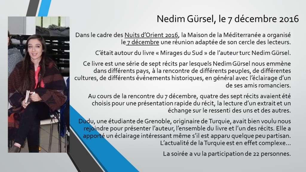 Nedim Gürsel, le 7 décembre 2016